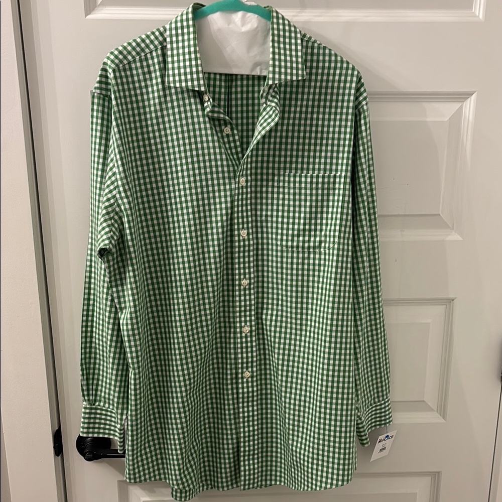 Brooks Brothers Green Plaid Dress Shirt